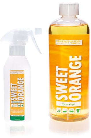 Das blaue Wunder Orangenreiniger Sweet Orange Konzentrat 750 ml | Universalreiniger | Fettlöser | Fleckenentferner | als Bodenreiniger, Badreiniger, Küchenreiniger | inkl. Sprühflasche