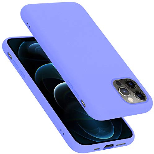 Cadorabo Hülle kompatibel mit Apple iPhone 12/12 PRO Hülle Silikon Handyhülle für iPhone 12/12 PRO Case aus flüssigem Silikon- Kratzfeste und stoßfeste dünne TPU Schutzhülle - Liquid HELL LILA