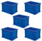 5 Eurokästen mit 2 Griffleisten, LxBxH 400x300x320 mm, Inhalt 31 Liter, Gewicht 1,9 kg, blau