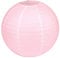 LIHAO Lampenschirm Lampion Rund Hellrosa Papier Laterne Classic Bamboo Style Gerippter Lampenschirm Deko für Party Garten Hochzeit Dekoration (30 cm, 12)