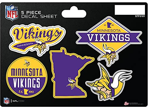 Minnesota Vikings Aufkleber, klein, 10,8 x 15,2 cm, 5 Stück