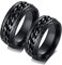 ANAZOZ 2 Stück Eheringe Paarpreis Edelstahl 8mm Kette Design Drehbar Paarringe Ausgefallen Hochzeit Ringe für Paar Schwarz Eheringe Lebensbaum Frau:62 (19.7) & Mann:60 (19.1)