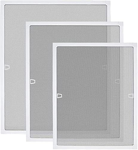 YUENFONG Mosquitera para ventana y puerta, marco de aluminio, sin taladros ni tornillos, 80 x 100 cm, color blanco