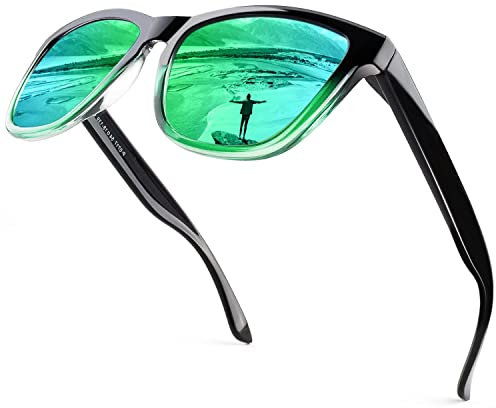 LINVO Sonnenbrille Herren Polarisiert UV400 Klassisch Retro Eckig Sonnenbrille für Fahren Angeln CAT 3 CE
