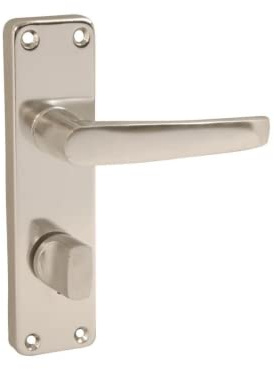VIBE Stafford Bathroom Privacy Set on Polished Anodised Aluminium Door Handle Stafford Bathroom Privacy Set on Polished Anodised Aluminium for Internal Doors