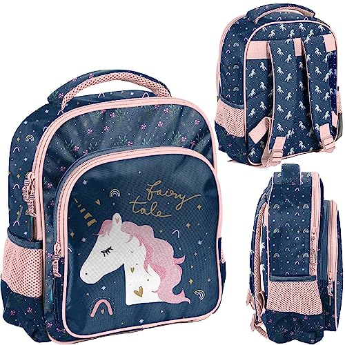 PASO Kindergarten Rucksack mit Einhorn, Blau