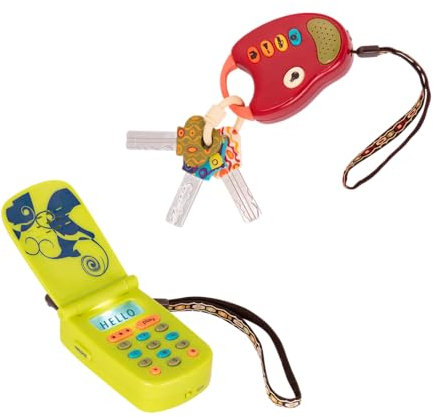 B. Toys - FunKeys+ Hellophon-Set - Spielzeug-Autoschlüssel & Handy - 2-teiliges Sensorik-Bündel - Entwicklungsförderndes Spielzeug für Babys, Kleinkinder, Kinder - 10 Monate +