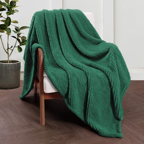 Whale Flotilla Coperta Morbida e Calda in Flanella, Coperta Pile Plaid per Letto, Divano, 150 x 200 cm, Verde Scuro