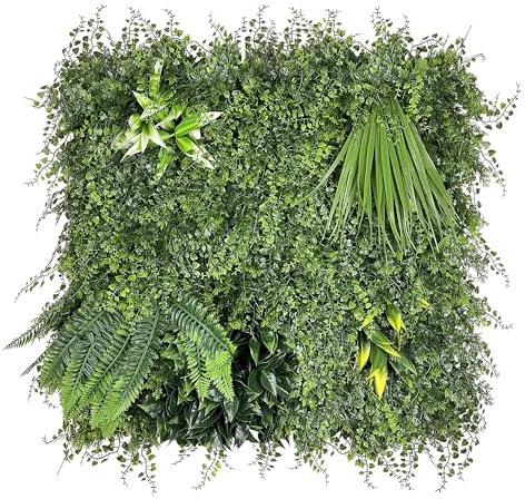 Il Gruppone Passione Casa Pannello Stile Giungla Foglie Artificiale A Parete Per Interno Esterno Giardino Verticale Siepe Finta Muro Bosco Erba Recinzione Anticaduta Frangivista - Dalia - 50x50 cm