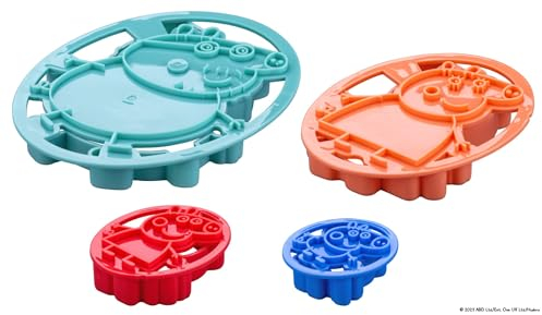 Dr. Oetker Cortador de galletas en relieve Peppa Pig – Juego de 4 piezas para repostería creativa, fácil de usar, perfecto para galletas y fondant, duradero y apto para lavavajillas