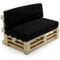 bananair - Palettenkissen Outdoor Wasserdicht & Abnehmbar - Schaumstoffpolsterung, Bequem - Polster Ideal für Europaletten/Palettenmöbel (Set 1 Sitzkissen 120x80 + 1 Rückenkissen 120x40, Schwarz)