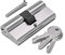 Bwintech Serratura a cilindro europeo, 90 mm (40/50), cromata, serratura a cilindro per porta, chiave/chiave con 3 chiavi standard, anti-grimaldello, anti-urto, anti trapano, alta sicurezza per porte