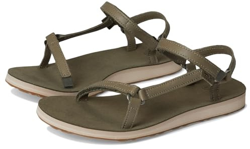 Teva Original Universal Slim Leather Women, 6.0US Women/37 EU, bunrt Olive BTOL