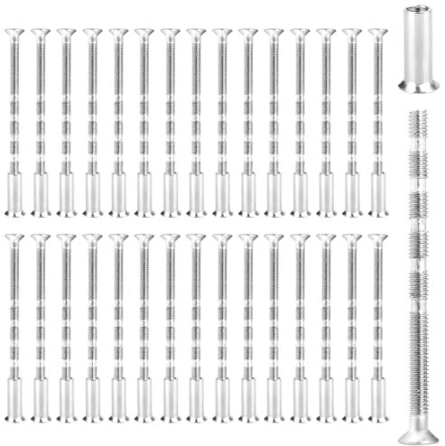 ONEBOOM 30 PCS Door Handle Screws, 60 mm M3 Screws with Sleeve, Adjustable Grub Screws, Door Handle Fixing Screws, Connecting M3 Bolts Sleeves for Fixing Door Handles, Escutcheons, Cabinet Drawers
