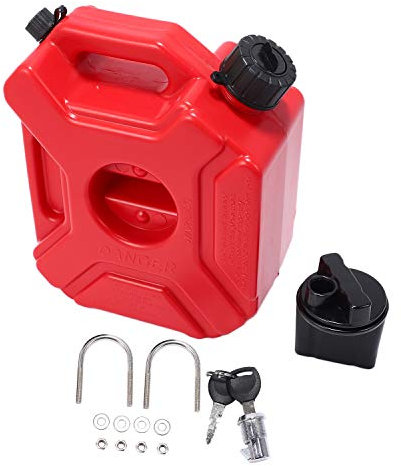 MVKLIW Moto Rouge 3L RéServoir de Carburant de Secours en Plastique Essence Voiture Conteneur de Rechange RéServoirs D'Essence Bidon ATV UTV