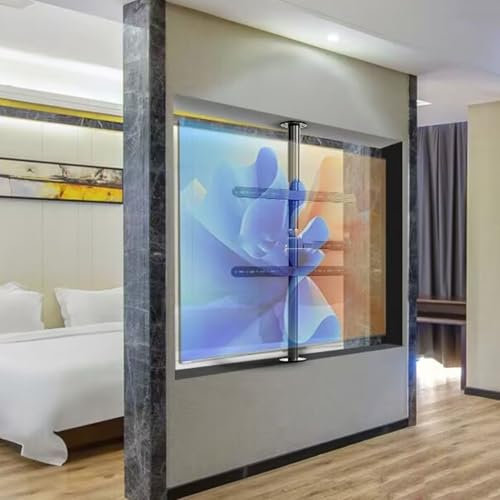 YUZDNM Support De Plancher TV - LCD TV 360 Degrés Cadre Tournant - Support TV Mural pour Télévision Plat Et Incurvé LCD LED, Support TV Inclinable Et Pivotant(110-135cm)