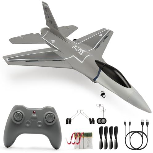 jaming RC Plane 3 Channel Remote Control Airplane for Adults,F16 RC Fighter with 6-Axis Gyro,2.4GHz Controlled Hobby Glider Jet Aircraft for Beginners,Adults & Kids Gift