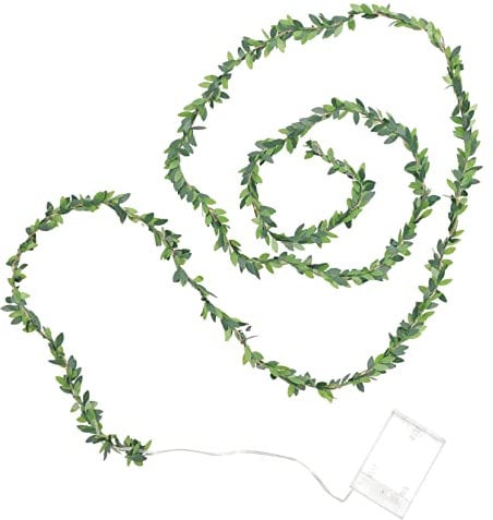 VOSAREA String Green Leaf Light Plant Decor Vines with Lights for Bedroom Leaves with Lights Light up Vines Green Decor Wall Vines with Lights Vines with Fairy Lights Leaf Lamp Plastic