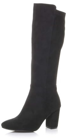 AJVANI Womens ladies high block heel stretchy elastic calf sock boot size 6 39