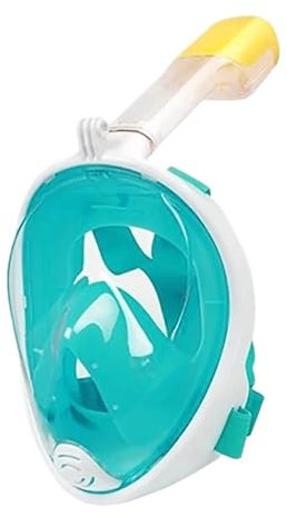 LCQSYE Tauchmasken Unterwasser-Schnorchel-Vollgesichts-Schwimmmasken-Set für Kinder, Tauch-Atemschutzmasken, Anti-Beschlag, sicheres Atmen für Kinder und Erwachsene Schnorchelmaske(Green SM)
