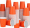 EVOKK 100 Red Disposable Paper Party Cups 12oz - Versatile Paper Cups for Birthdays, Hen Parties, Stag Do & Student Nights - Ideal for Juice & Summer Fun - Reusable American Style