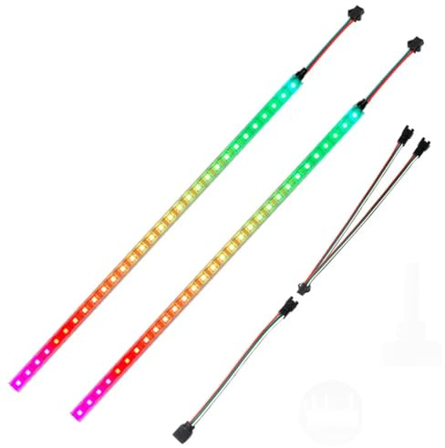 Vrabocry ARGB 5V 2PCs 19 Zoll einzeln 60LEDs adressierbarer IP30 Non waterproof LED Strip 3Pin Computer PC Case Tape Light WS2812B SMD 5050 Flexible wechselbare Farbe Gamer Desktop Lampe