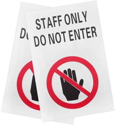 Garneck Lot De 2 Panneaux D'Interdiction D'Entrée Panneaux D'Interdiction D'Entrée Autocollants Étiquette D'Avertissement