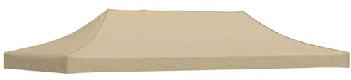 Homgoday Ersatzdach für Partyzelt 6x3m Beige 600D Oxford-Gewebe mit PVC-Beschichtung UV- und wasserbeständig Model315327