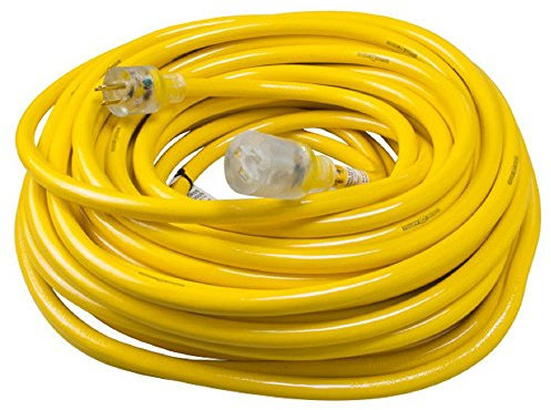 Southwire Heavy Duty Extension Cord - Outdoor Power Cable with Lighted End for Safety - Waterproof - High Visibility Yellow Jacket - 10/3 SJTW Extension - 100-Foot