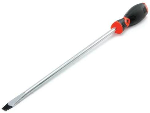 Performance Tool W30983 Black & Red Slotted Screwdriver, 3/8 x 12