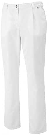 BP 1647-400-21-54n Hosen für Frauen, mit Bundfalten und Taschen, 215,00 g/m² Stoffmischung, weiß, 54n