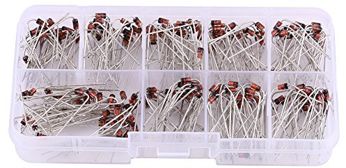 200 Stück 10 Werte spannungsgeregeltes Zenerdioden-Sortiment Elektronik-Kit 1N4738~1N4748 mit Aufbewahrungsbox
