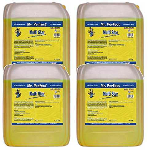 Mr. Perfect® - Multistar Multireiniger 4x 5L Konzentrat - Polsterreiniger, Teppichreiniger, Textilreiniger, Kunststoffreiniger und Autoinnenreiniger - Autoreinigung von Innen und Außen