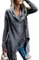 CEASIKERY Damen-Poncho mit Fransen, Pullover, lange Strickjacke, Strickpullover, Mantel, dunkelgrau, Mittel