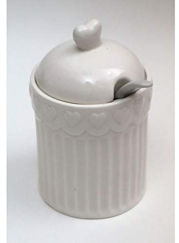 Publilancio srl Zuckerdose Herz aus weißem Porzellan in Geschenkbox Gastgeschenk