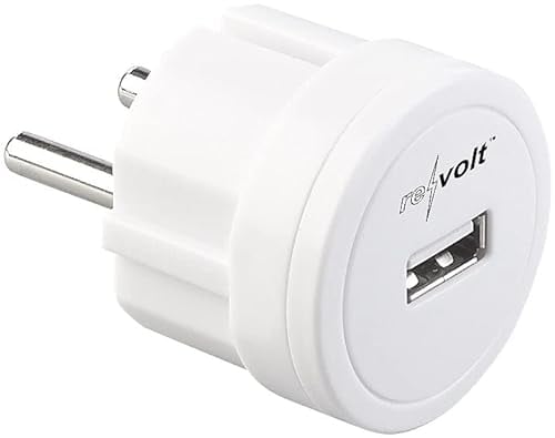revolt USB Netzteil flach: Ultrakompaktes Steckdosen-USB-Netzteil, 2,1 A, 10,5 W, Ø 39 mm, weiß (Ladegerät flach, Adapter Steckdose, iPhone Ladestation)