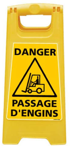 Chevalet de signalisation - Danger - Passage d'Engins - Dimensions 600x300mm