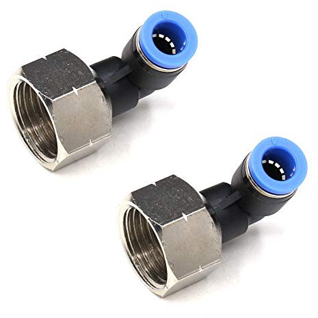 CEKER Lot de 2 raccords pneumatiques coudés femelles 1/2NPT pour raccords de tuyauterie CEKER 90 degrés 8 mm OD