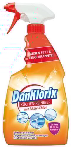 DanKlorix Küchen-Reiniger mit Aktiv-Chlor, Pumpe - 6X 750 ml