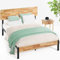 Zinus Olivia Bett 90x200 cm - Höhe 36 cm mit Stauraum unter dem Bett - Metall und Holz Plattformbettrahmen - Naturbraun und Schwarz
