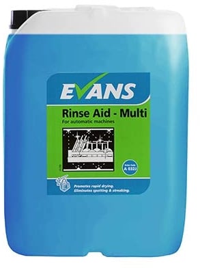Evans Rinse Aid Multi Dishwasher Detergent, Promotes Drying and Eliminates Spotting 20ltr
