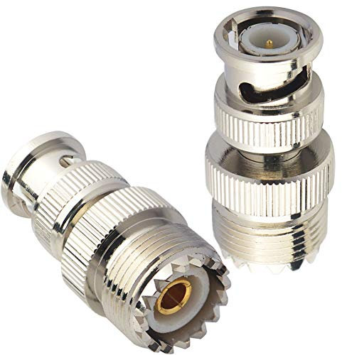 Boobrie Adaptateur UHF BNC Connecteur SO239 Femelle à Mâle pour Antennes RF/CB/Radio/Périphériques LAN Sans Fil/Portable - Paquet de 2