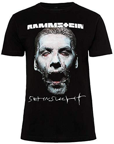 Rammstein Herren T-Shirt Sehnsucht Schneider Offizielles Band Merchandise Fan Shirt schwarz mit mehrfarbigem Front Print und Back Print (XL)