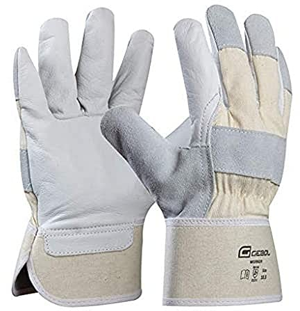 Gebol Worker | Robuste Arbeitshandschuhe aus Leder | Lederhandschuhe Herren | Größe XL (Gr 10,5) | Weiß | 1 Paar