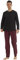YUSHOW Ensembles de Pyjama Homme Hiver Henley T-Shirt à Long Manche Ultra Doux Bas de Pyjamas Carreaux avec Poches Vêtements de Détente en Polaire, Noir + Rouge Rayures Noires, XL