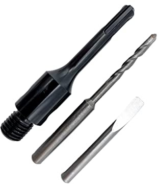 ESD Tools Diamantbohrkronen Adapter M16 Zapfen auf SDS Plus mit Bohrer und Austreibkeil Zubehör für Dosensenker
