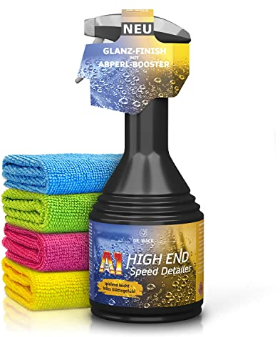 Shiny Freaks Autopflege Set: Dr. Wack A1 High End Speed Detailer Lackversiegelung Edgeless Allrounder Premium Mikrofasertuch 200GSM | 2-teilig
