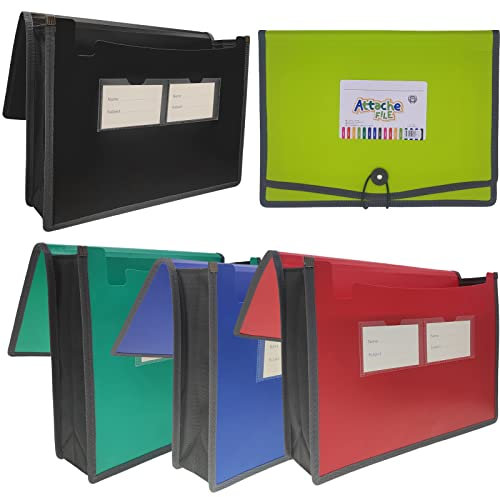 Cartella portadocumenti espandibile, in plastica di alta qualità, 8,3 cm, formato A4, per casa, scuola, ufficio, organizzazione, confezione da 5