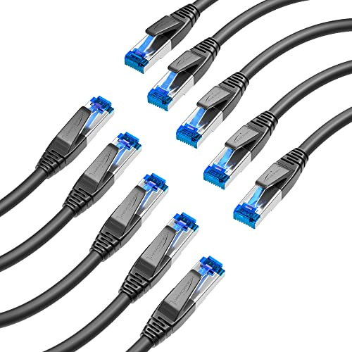 KabelDirekt – 10x Cat 7 Netzwerkkabel, bruchfest konstruiert – 5 m – 10 Gigabit Lan Kabel & Ethernet Kabel (Patchkabel geeignet für Highspeed Netzwerke, Gaming, Switch, Router, PC und Modem, RJ45)