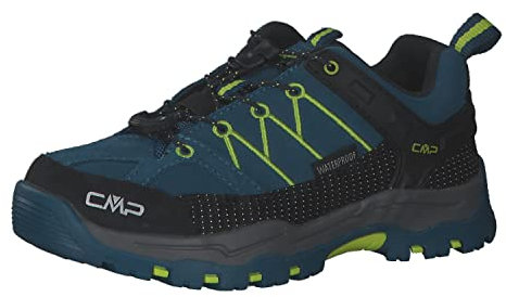 CMP Kids Rigel Low Trekking Shoes WP, Zapatos de Trekking Unisex niños, Azul Lago Profundo Ácido, 31 EU